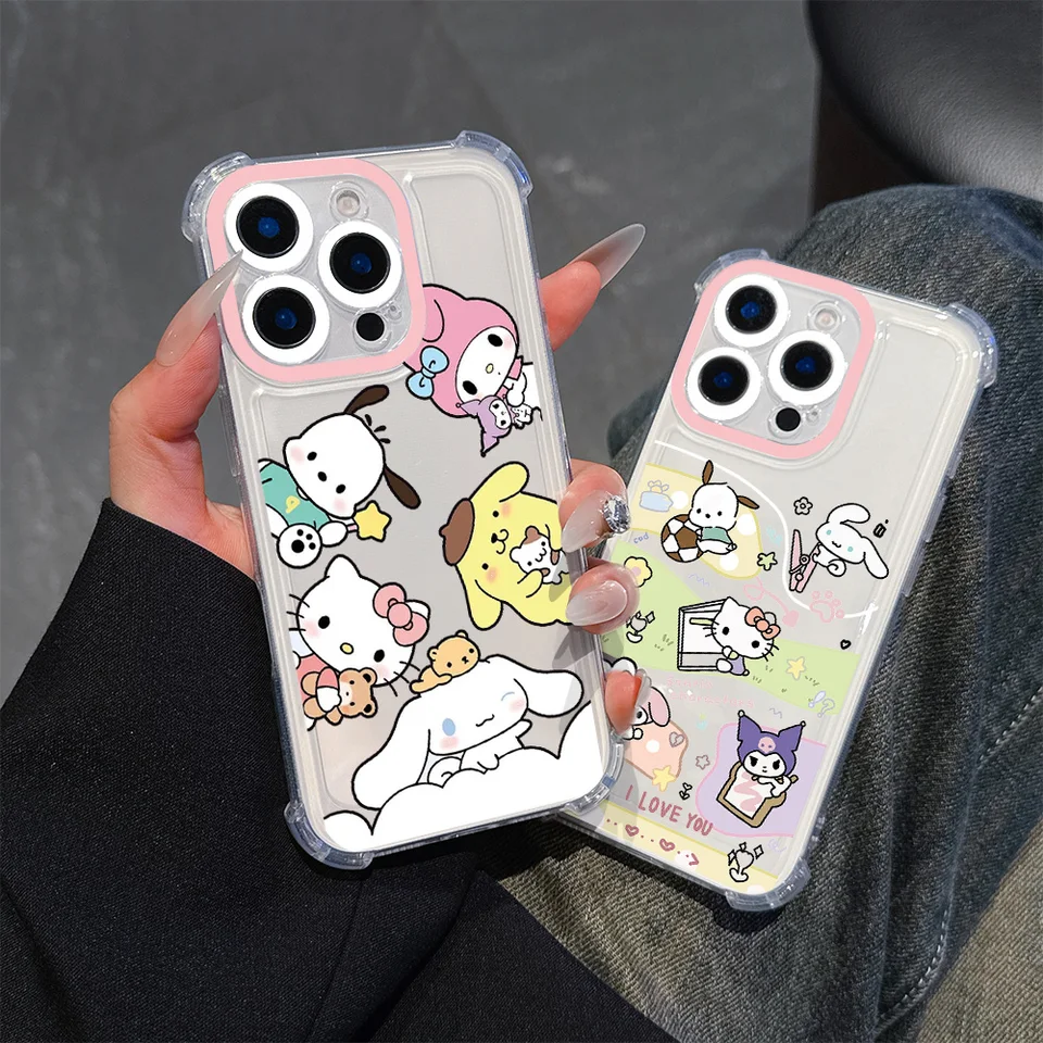 Cute Sanrios Family Telefón puzdro pre Xiaomi Redmi 14C 13C 12C K50 K40 POZNÁMKA 13 12 11 10 9S 4G 5G Anti Fall Clear Back Cover