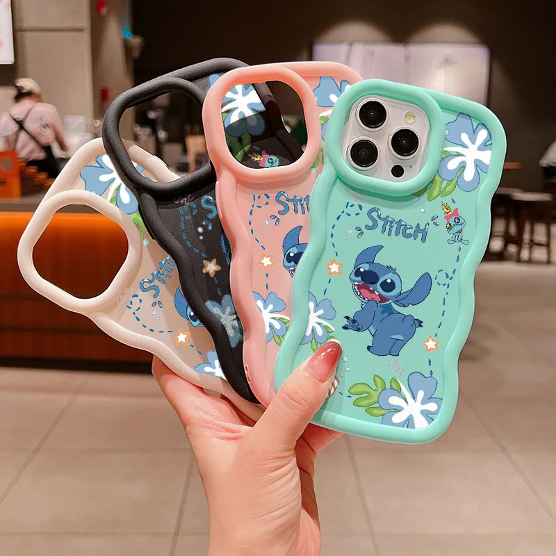 Cute Stitch Angel Candy Color Soft Case pre Samaung Galaxy S25 Ultra S24 S20 Fe S22 S23 Plus A55 A16 A36 A15 A54 A34 A35 A14 A32