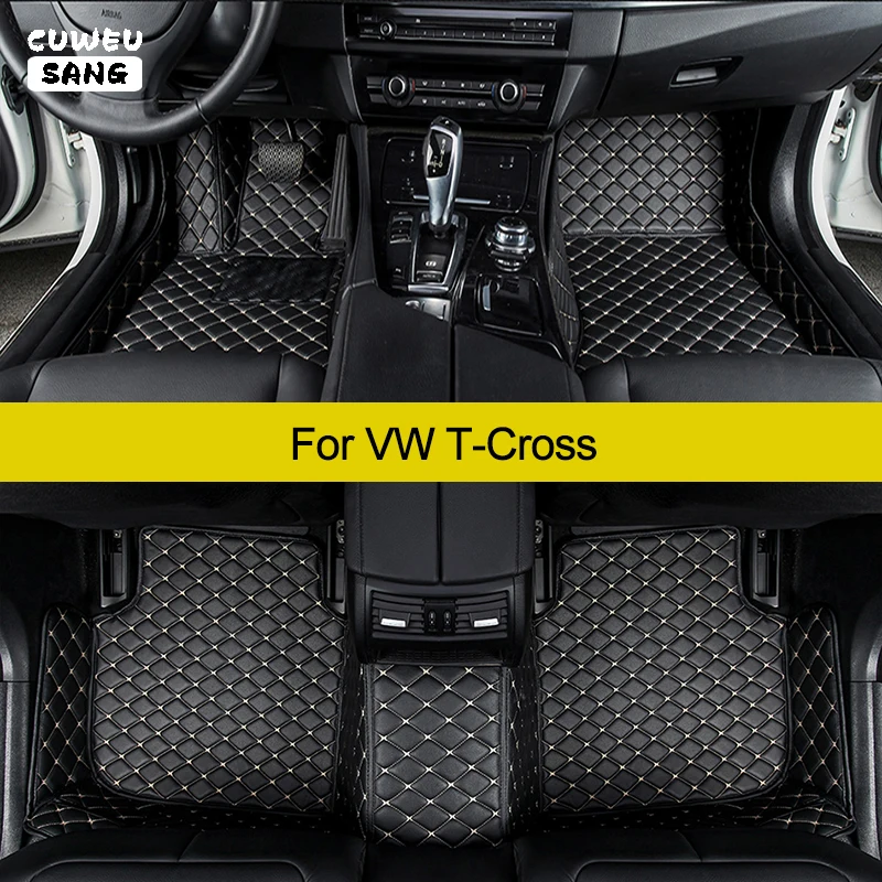Cuweusang vlastné podlahové rohože pre vozidlo pre VW Tcross T-Cross Auto Carpets Foot Coche Accessorie