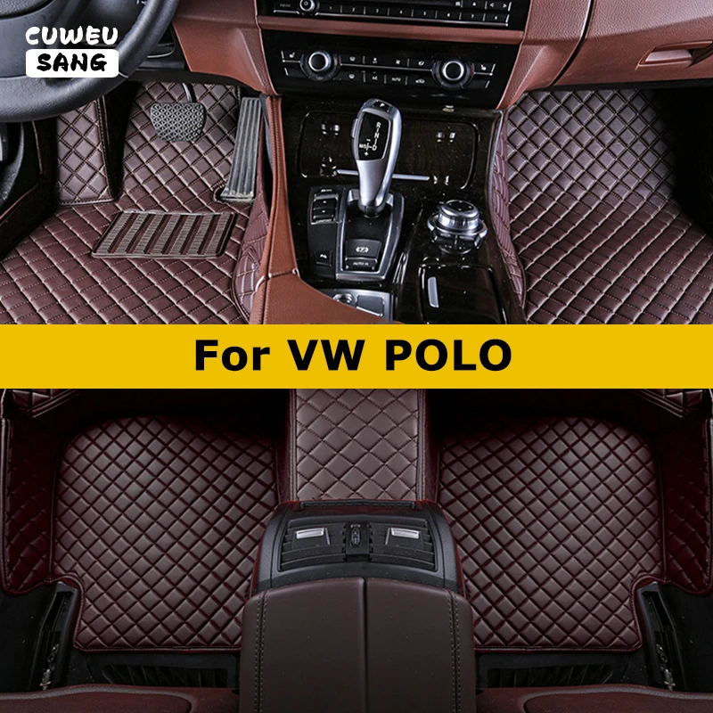 Cuweusang vlastné podlahové rohože pre vozidlo VW Polo Auto Carpets Foot Coche Accessorie