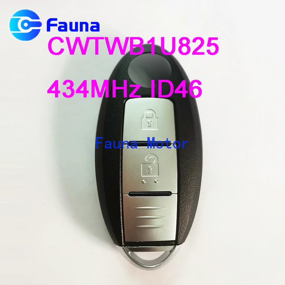 CWTWB1U825 433MHz 2 Diaľkové ovládanie tlačidla pre Nissan Mircra Juke Poznámka Leaf Cube navara s 7952 ID46 čip