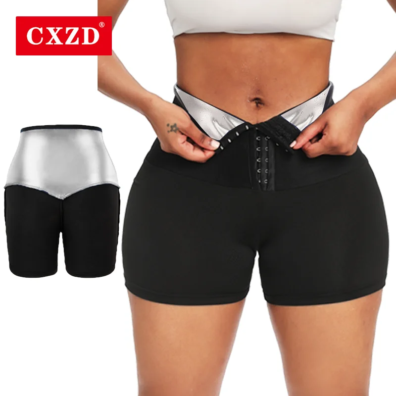 CXZD Ženy Potné nohavice Vysoký pás Slabenie hmotnosti Shaper Thermo Sauna Slimming Training Training Traint Fitness Trainer Gym Leggings Shorts