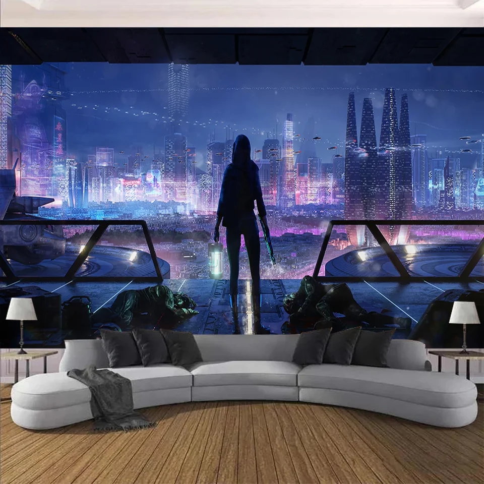 Cyberpunk Future Steam City Domov Tapestry Art Wall zavesenie psychedelic Galaxy Hippie retro retro anime tapiséria pozadie dekorácia