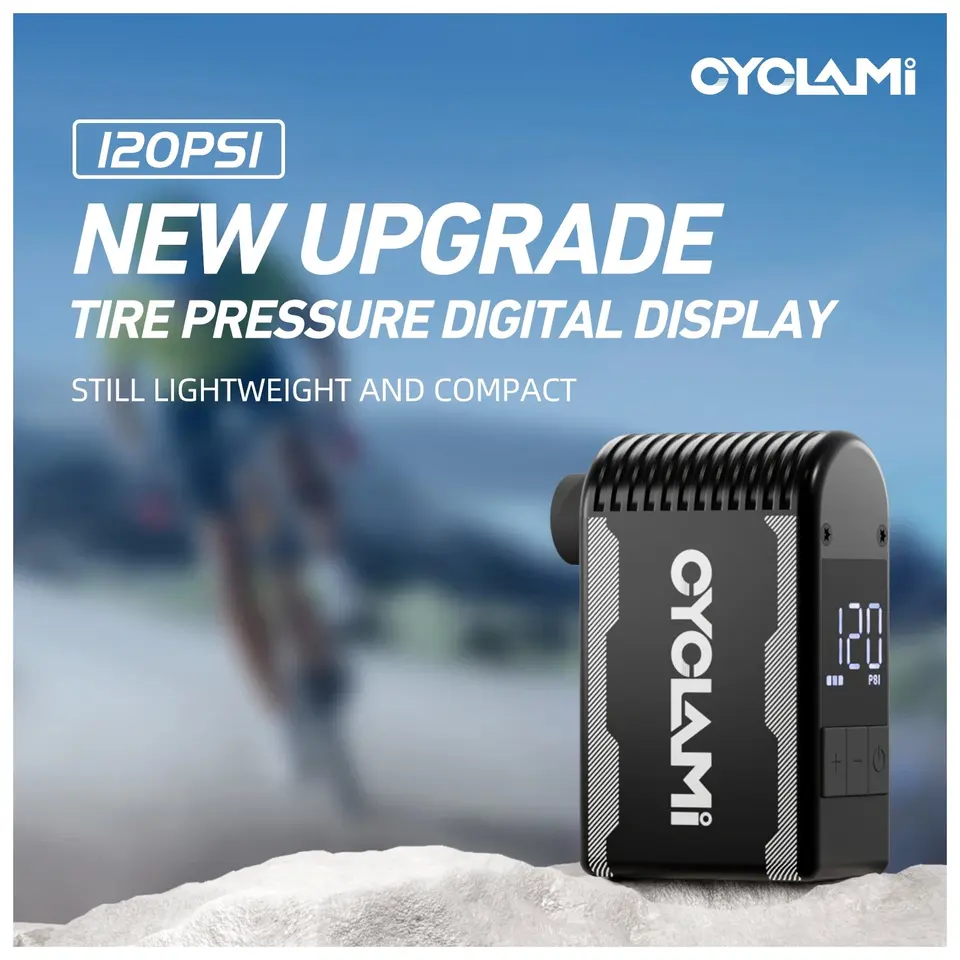 Cyclami A2S Mini Elektrické vzduchové čerpadlo 120 PSI Prenosné bicykle bezdrôtový vzduchový inflátor Presta Schrader ventil vonkajšie cesty MTB MTB Bike