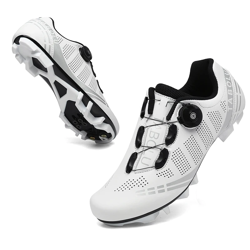 Cyklistické tenisky kožené mtb topánky Men Dámsky horské cestné topánky cyklus cyklus nekĺzavých klipov Clip Trainers MotoCross Racing topánky