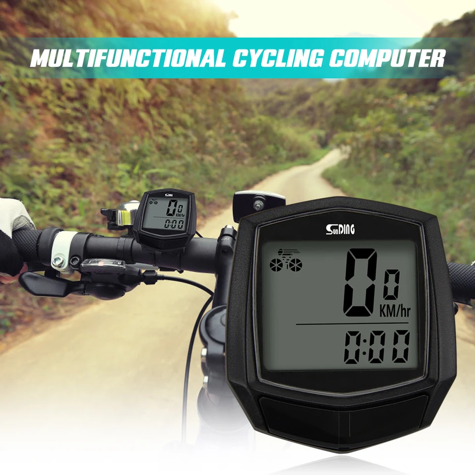 Cyklistický počítač Multifunkčný rýchlomer LCD Digitálny displej Bicykel Tabuľový vodotesný kilometer Cycling Stopwatch Bicycle Computer