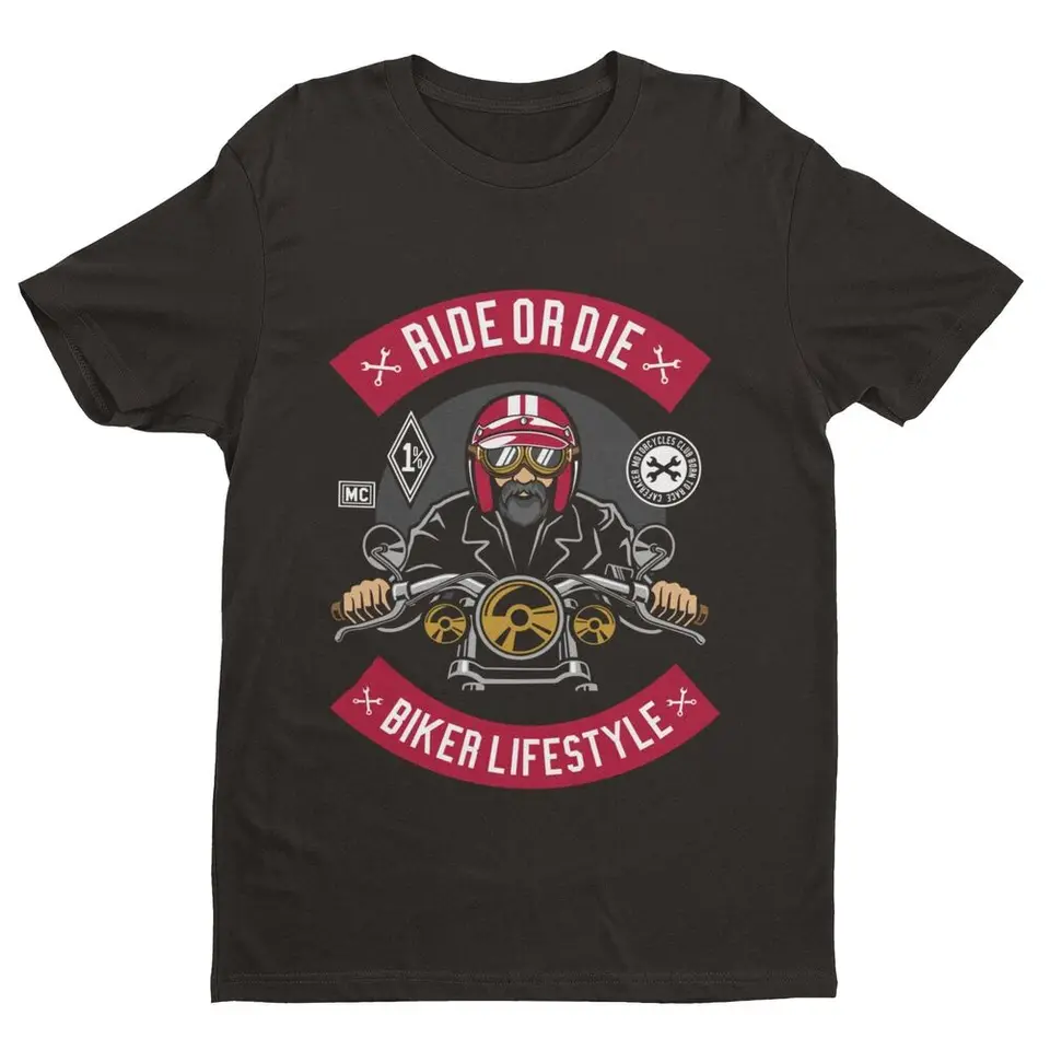 Cyklistika jazdy alebo Die Motorcycle Lifestyle Club T tričko 1% Bobber Helma Old Guy Luxury Vintage Nadixed
