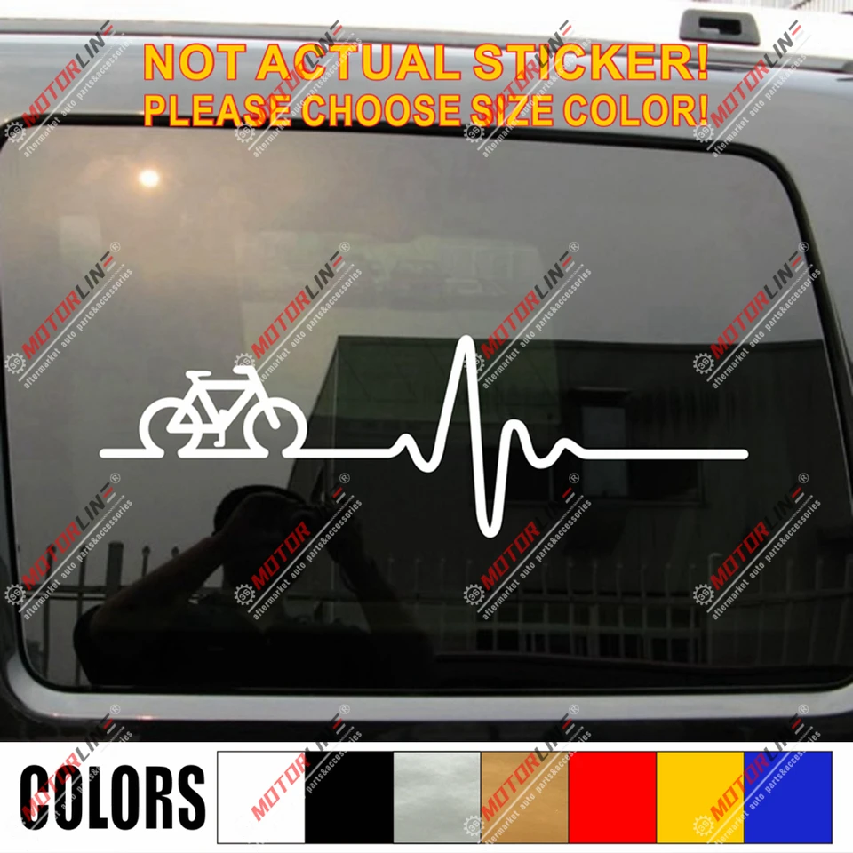 Cyklistika vtipná bicykel bicykel nálepka nálepka srdca rytmus Ekg Car Vinyl Racing Rider Rider