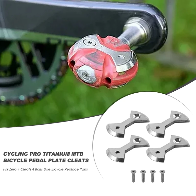 Cyklovanie Pro Titanium MTB Bicykel Bicykel Pedálové dosky pre pedály pre rýchlosť nula 4 klity 4 skrutky bicykel Vymeňte diely