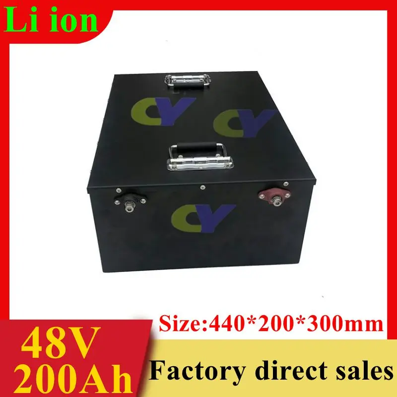 Cywaterproof Lintium Ion 48V 200Ah Li Ion s 120a BMS pre 7000 W Scooter Bike EV Inverter Solar Energy Storage + 15A Charger