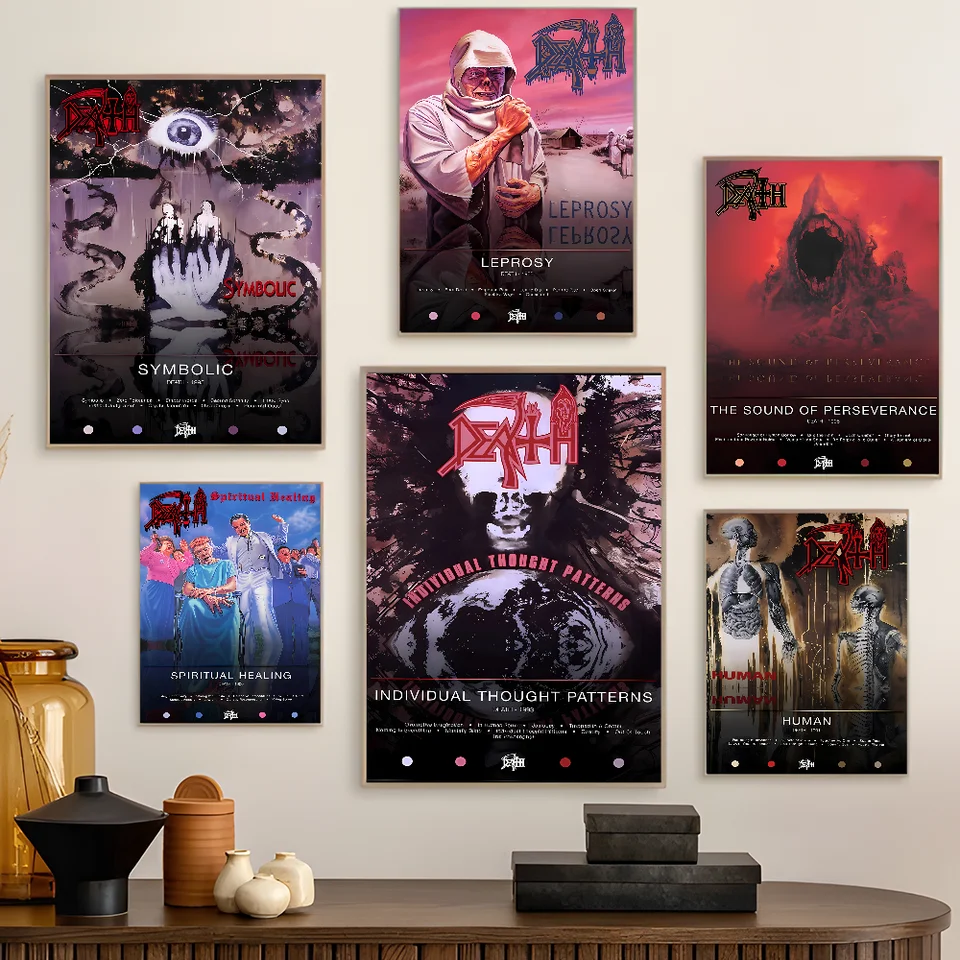 D-Deaths Mental Rock Band Classic Vintage Plagáty Whitepaper Výtlačky Plagáty Artwork Kawaii Room Decor