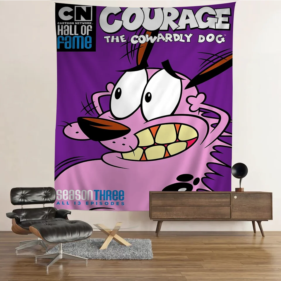 D-Dog C-Courage Con-Cowardly tapiséria umelecká tlač Lacné hippie nástenné závesné české steny tapisérie mandaly umenia domáci dekor