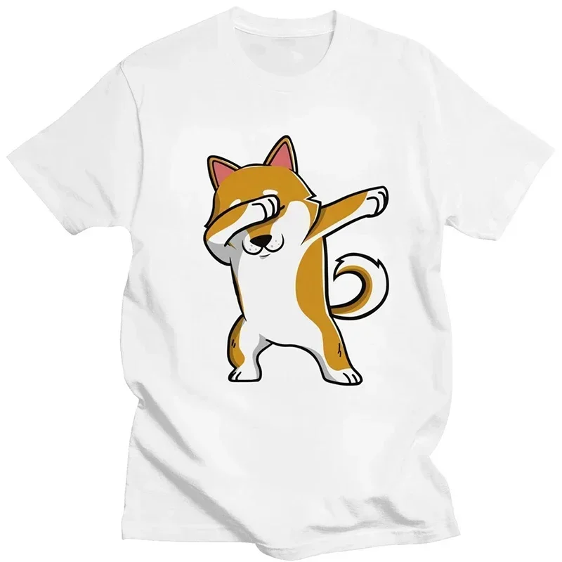 D Softetwear Mäkké tričká Funny Shiba Inu Graphic Cartoon Men tričko s krátkym rukávom Humor japonský pes tlačené dámske tričko