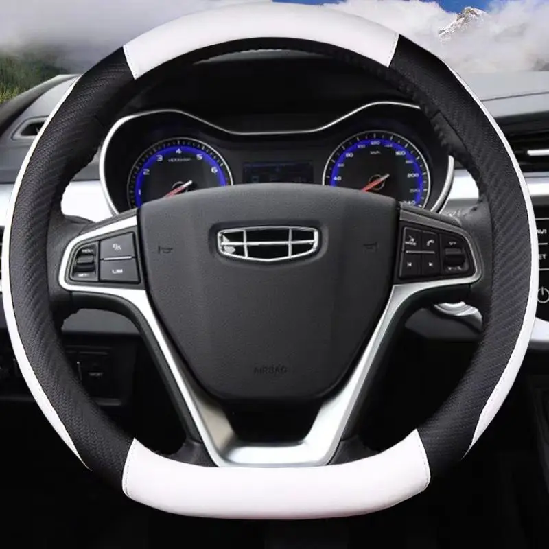 D Tvarový kryt volantu volantu pre Geely Atlas 2016 - 2021 Coolray I 2020 2021 EMGRAND 7 2018 - 2021 EMGRAND GT 2015- 2021