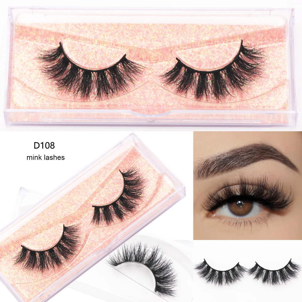 D108 Lashes kekebaicha Mink riasy Dramatické 3D Mink falošné mihalnice hrubé dlhé falošné mihalnice make -up riasy predlžovanie faux cils