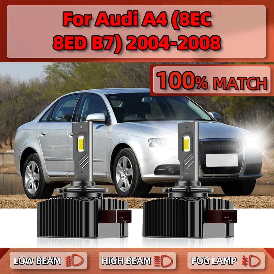 D1S LED svetlomety HID XENON CANBUS 29000LM Automatické svetlomety Plužné a hranie pre Audi A4 (8ec 8ed B7) 2004 2005 2006 2007 2008
