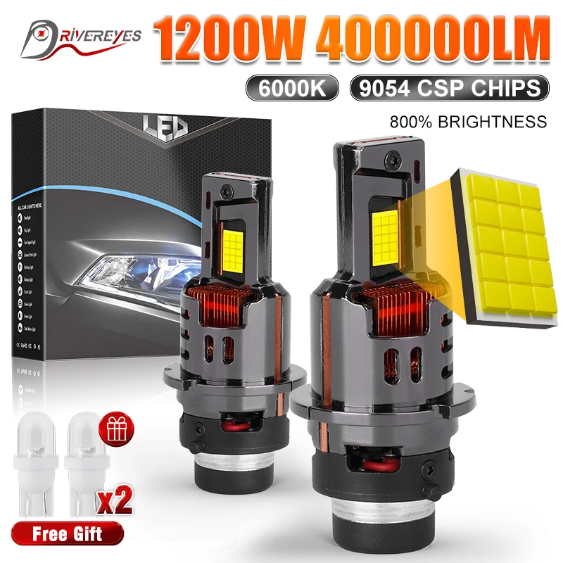 D2S D2R D4S D4R LED svetlo -svetlomet Canbus HID D1S D3S LED XENON XENON Žiarovka 1: 1 TURBO D5S LED LAMP Automatické svetlo 6000K Plug and Play