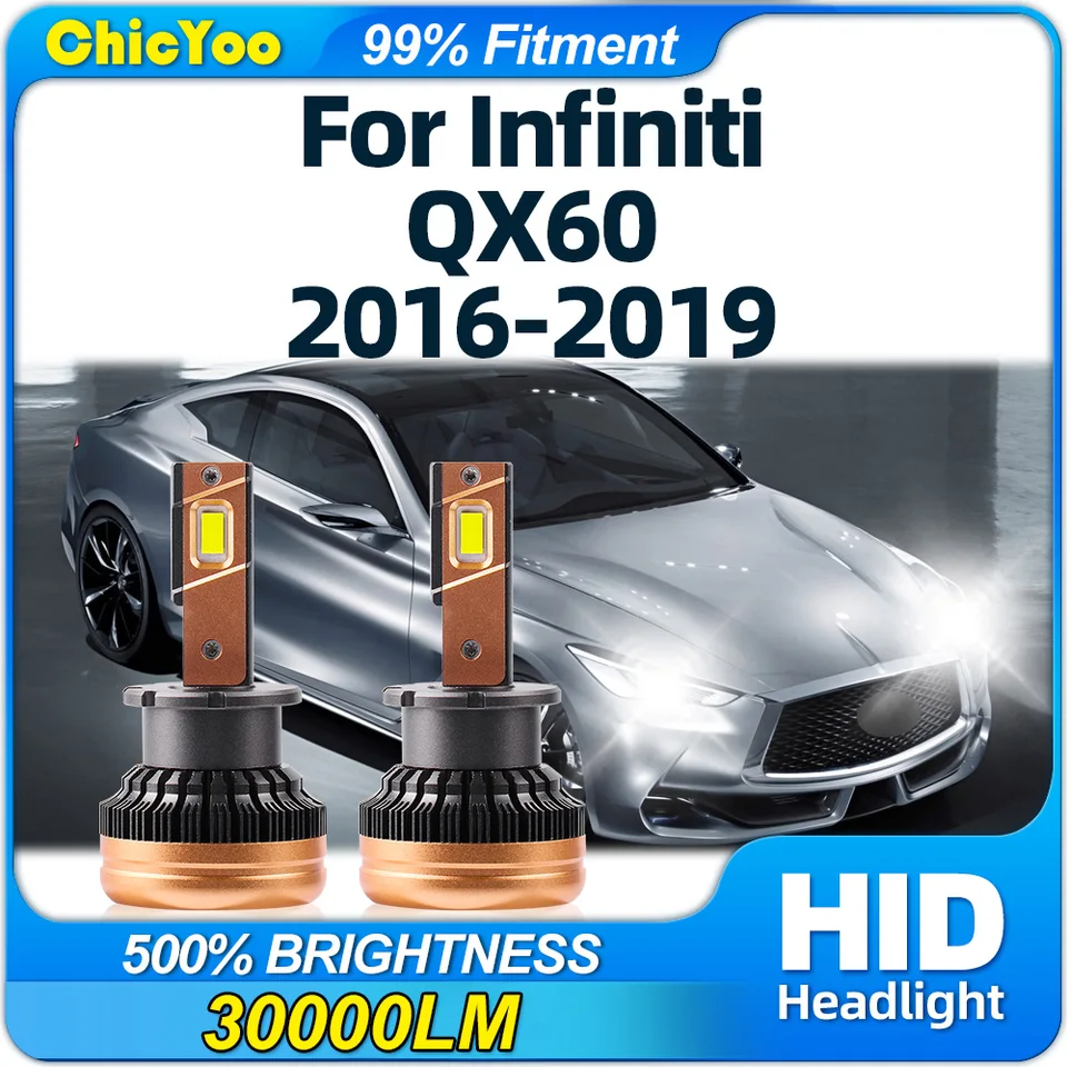 D2S LED svetlomety 30000LM Super Bright 6000K White Car Xenon HID Lamps Bulbs 12v 24 V pre Infiniti QX60 2016 2017 2017 2018 2019