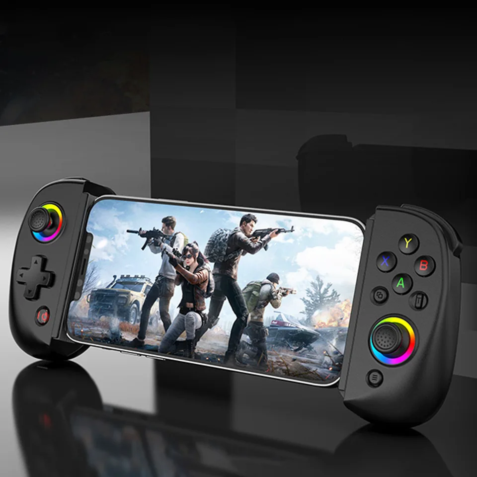 D8 Teleskopický mobilný telefón GamePad Bluetooth kompatibilný5.2 Mobilný herný ovládač RGB Svetlo pre Android/iPhone/Switch/PS4/PC