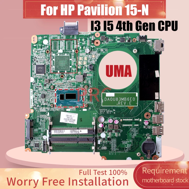 DA0U83MB6E0 pre HP Pavilion 15-N pre laptop základnú dosku I3 I5 4. GEN CPU 790202-501 732086-001 758523-001