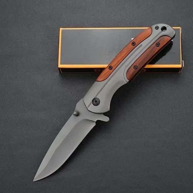 DA43 Titánske skladacie nože 3Cr13Mov 55HRC Drevené rukoväť taktické kempingové lovecký lov vrecka EDC Tool Man Collection
