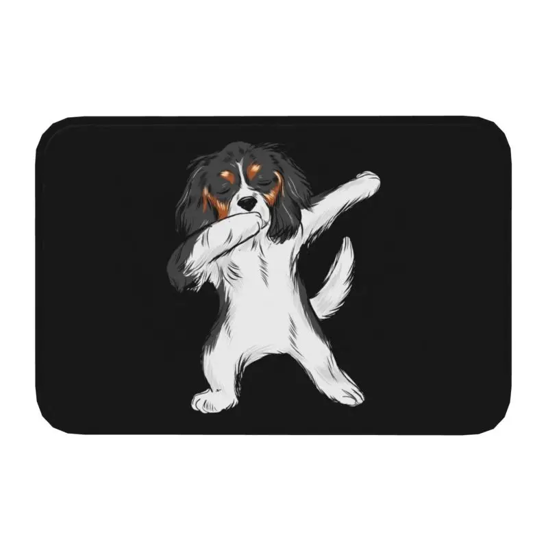 Dabbing Cavalier King Charles Španiel rohožka rohož proti šmyku do psa Kúpeľňa Kuchyňa Obýva