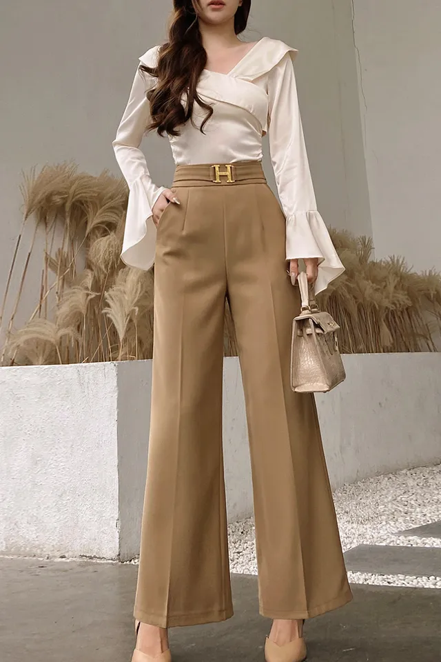Dabuwawa Tiarda Vestidos elegantes para mleres zakrývané nohavice Empire Legging Women American Retro Sashes nohavice y2k da1alp004