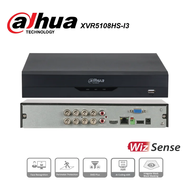 Dahua CCTV XVR5108HS-I3 8ch Penta-Brid 5MP Value/1080p Compact 1U 1HDD Wizsense Digital Video Recorder Surveillance Survelalance pre Hall