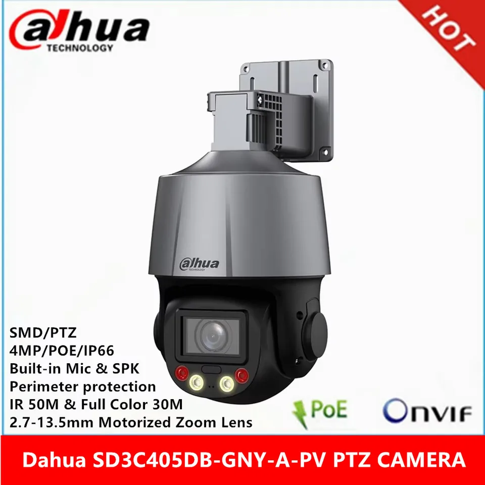 Dahua SD3C405DB-GNY-A-PV 4MP 2,7 mm-133,5 mm motorizovaný zoom šošovky inteligentné duálne svetlo vstavané mikrofón a SPK Poe SMD Wizsense PTZ fotoaparát
