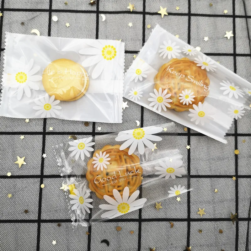 Daisy svadobné cookie tašky stroj Horúce pečať pečenie cukrovinky jedlo balenie tašku orech matné kutilové sušienky narodeninová oslava dekorácia
