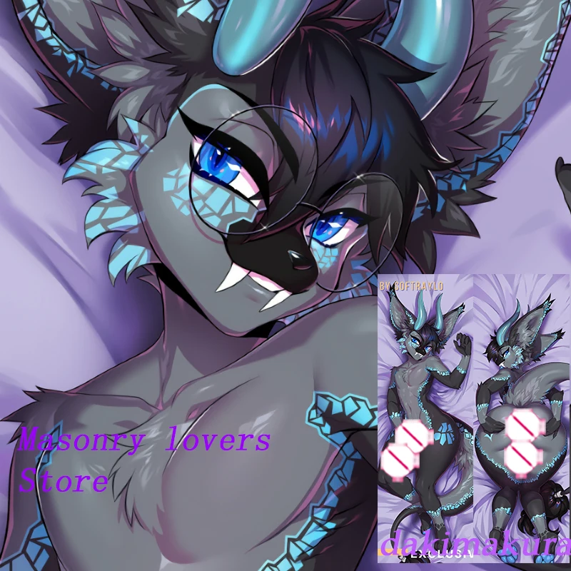 Dakimakura anime le Satchel femboy Furry obojstranná tlač životnej veľkosti tela vankúš Darček