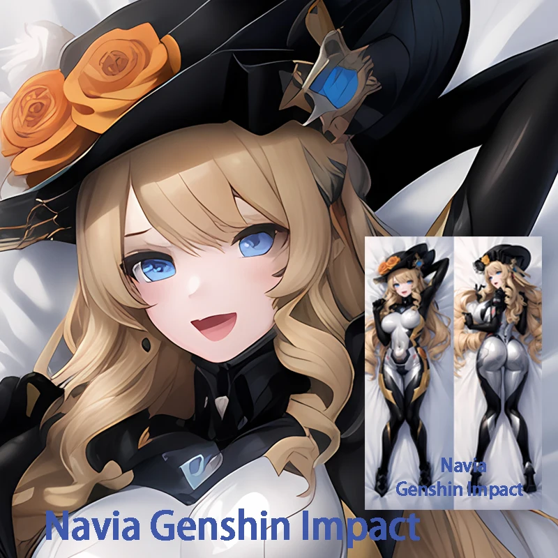 Dakimakura anime vankúš na vankúš pre Navia Genshin Impact obojstranný objatie vankúš