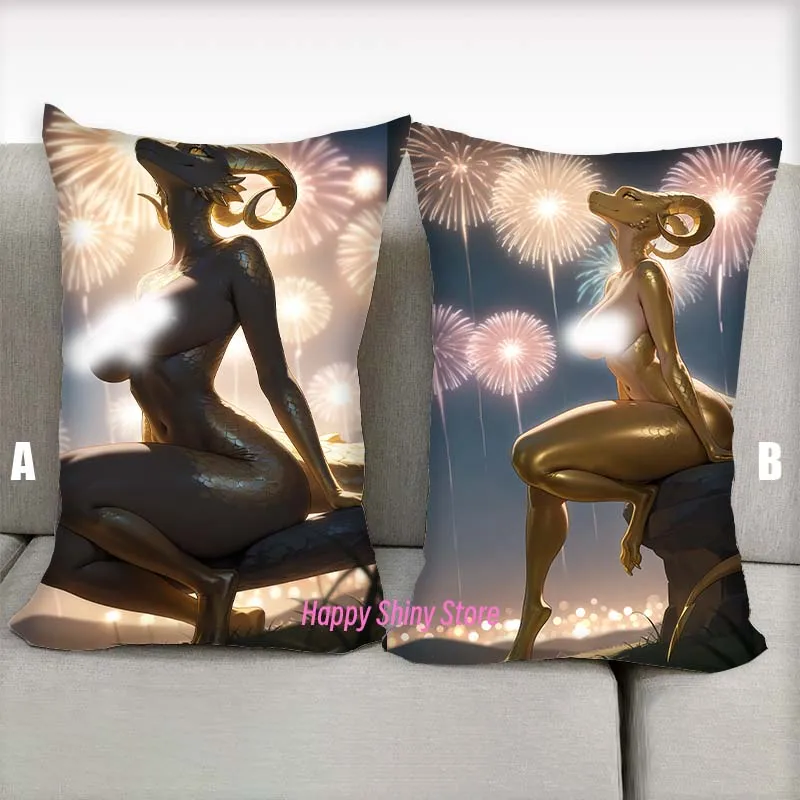 Dakimakura Anime vankúš Sledovanie ohňostrojov Furry NSFW Half Body Cartoon Core Double Side Tlače Darčeky