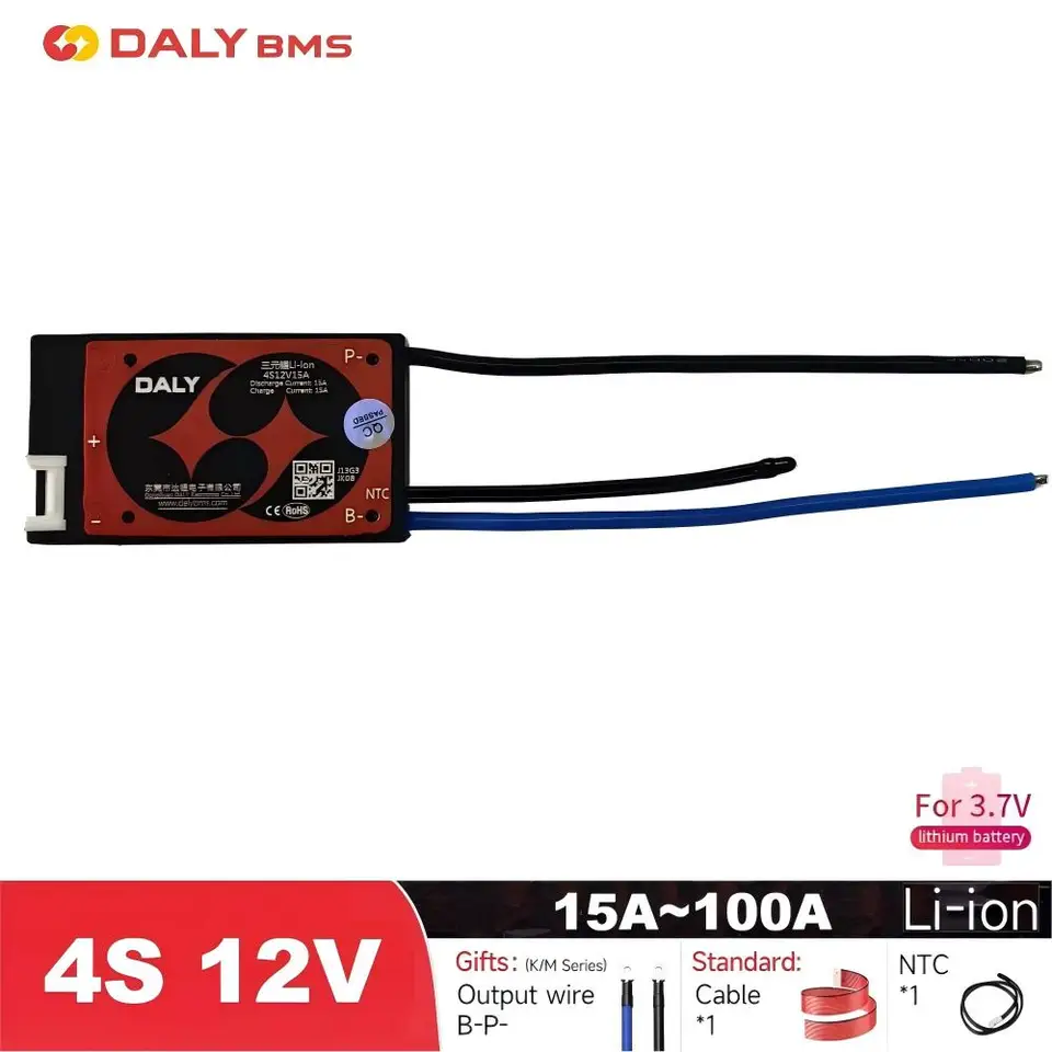 DALY LI-ION BMS 4S 14,8V 15A 20A 40A 60A 100A NTC Sensors Balance Board pre 12 V Lítium batérie napájanie vŕtačky PCM