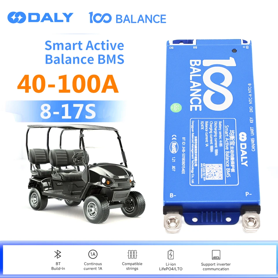 Daly Smart Active Balance BMS 100Balance Brand 8-17S 40-100A lítiová ochrana batérií LI-ION LIFEPO4 LTO BUGING BT