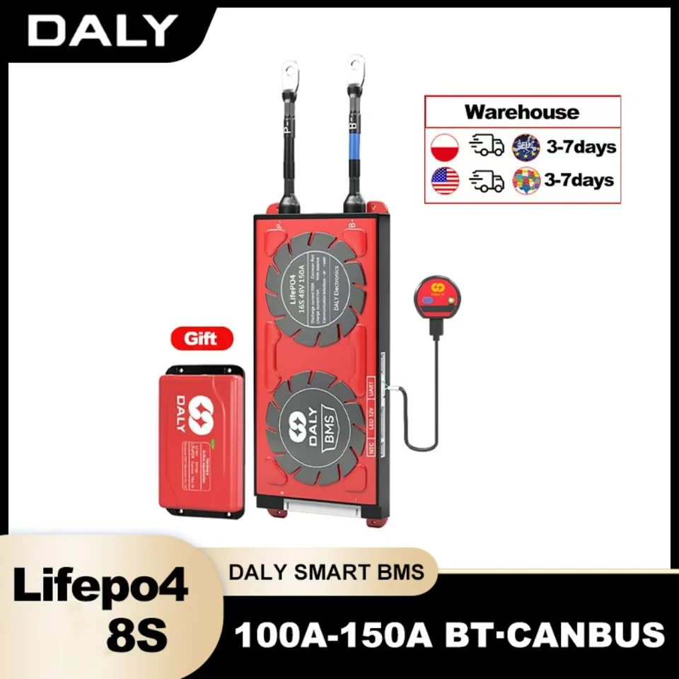 Daly Smart BMS Smart Active Balancer 1A LifePo4 8S 100A 150A 24V BALANCER pre batériu LIFEPO4 3,2 V 8S 24 V Loď z EÚ US