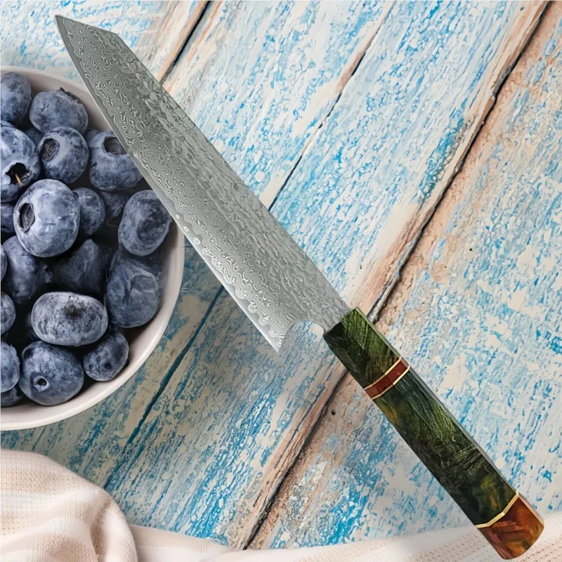 Damascus kuchynský nôž Nakiri Knife 67 vrstvy Damascus oceľový krájajúci šéfkuchár Knife japonský ručne vyrábaný ručne vyrobený kovaný vg10 nôž VG10