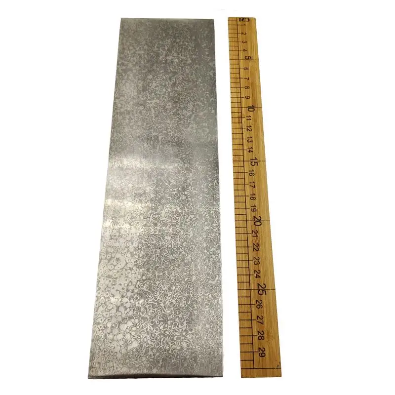 Damascus oceľ VG10 sendvičová štruktúra Clip Ocel Už ochladené čepeľové braty suroviny DIY no nožom 30x8.5x0.3cm