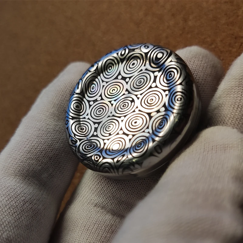 Damascus oceľová textúra magnetická minca PPB posuvná dekompresia prsta Dekompresia ADHD Ručný spinner EDC Stres Stress Relief Vent Fidget Hračky Darček