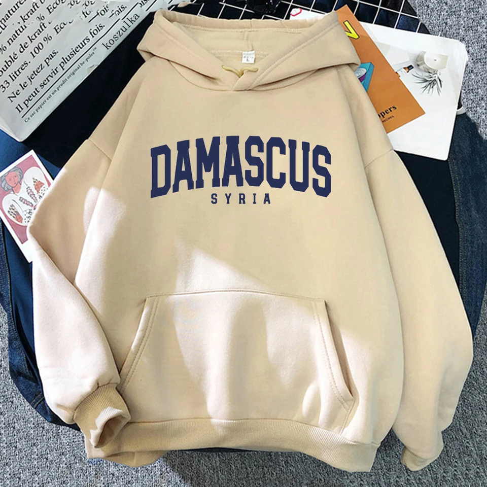 Damascus Sýria mikina Ženy/muži Harajuku estetické grafické mikiny Jeseň Winter Streetwear Príležitostné fleece pullovy mikiny