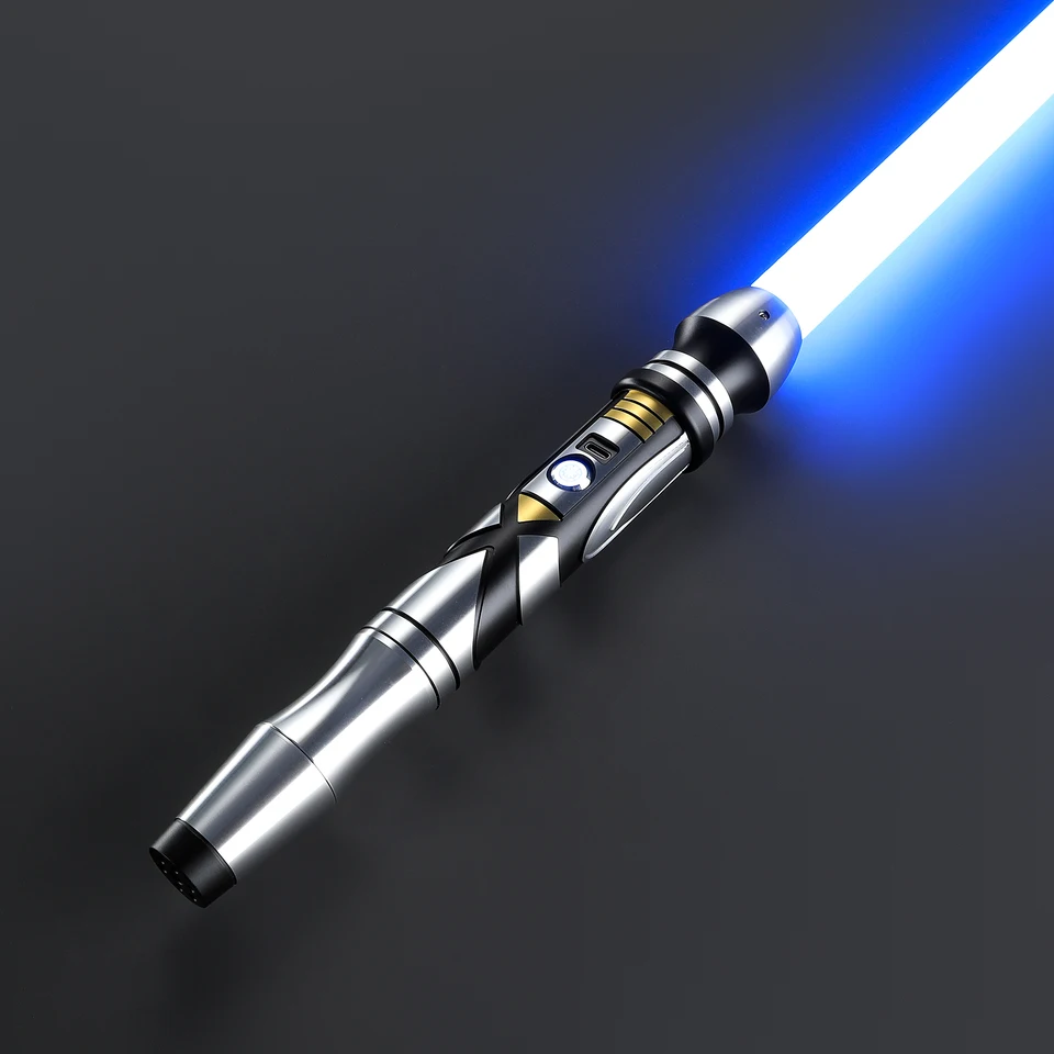 Damiensaber Lightsaber Metal Hilt Heavy Dueling Light Sabre nekonečná farba výmena s 34 zvukovými písma citlivé hladké hojdačka