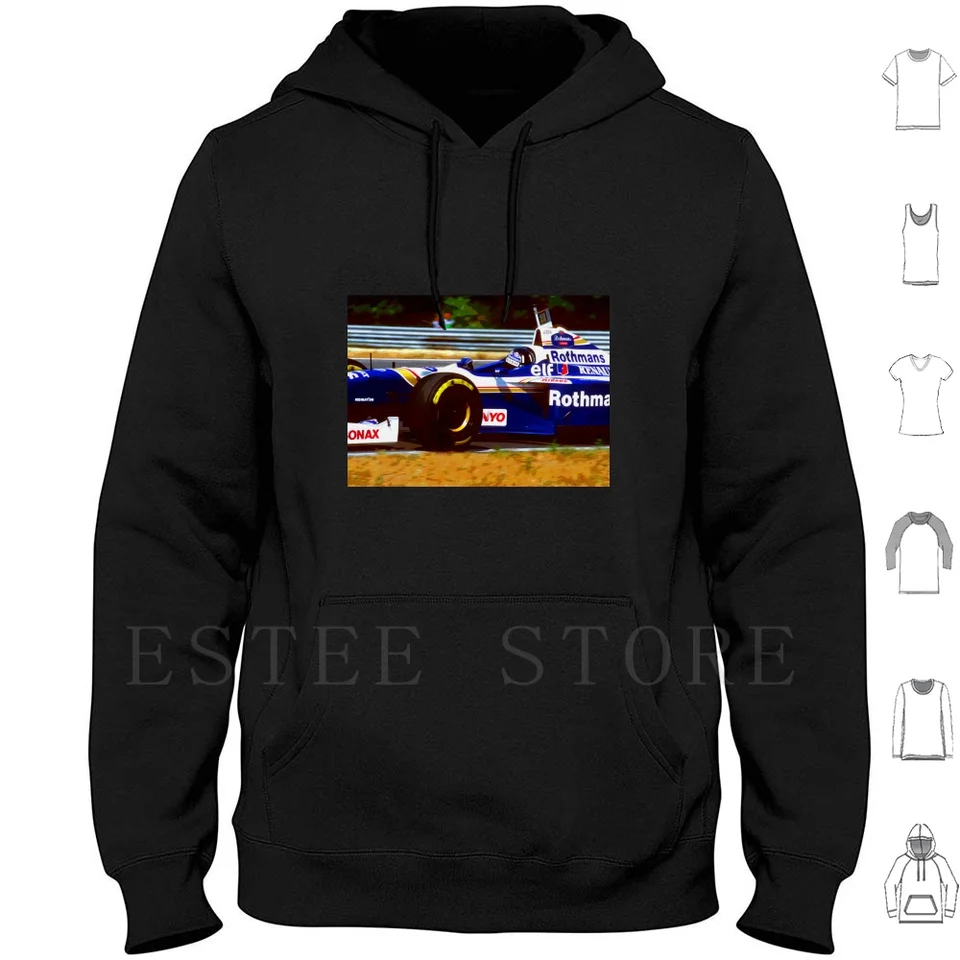 Damon Hill preteká jeho Williams Hoodies RaceCar Racing RaceCars Sports Fia Racingdriver Racing Driver Driver