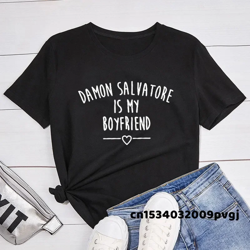 Damon Salvatore je moje priateľské tričko Ženy Men Vampire Diaries T tričok Funny Tumblr Tops Tees Unisex tričká pre dospievajúcich