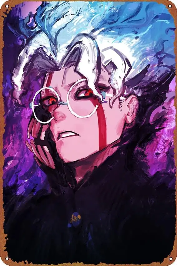 Dandadán anime plagáty cín kovový znak Vintage Wall Pleque dekor 8x12 palca
