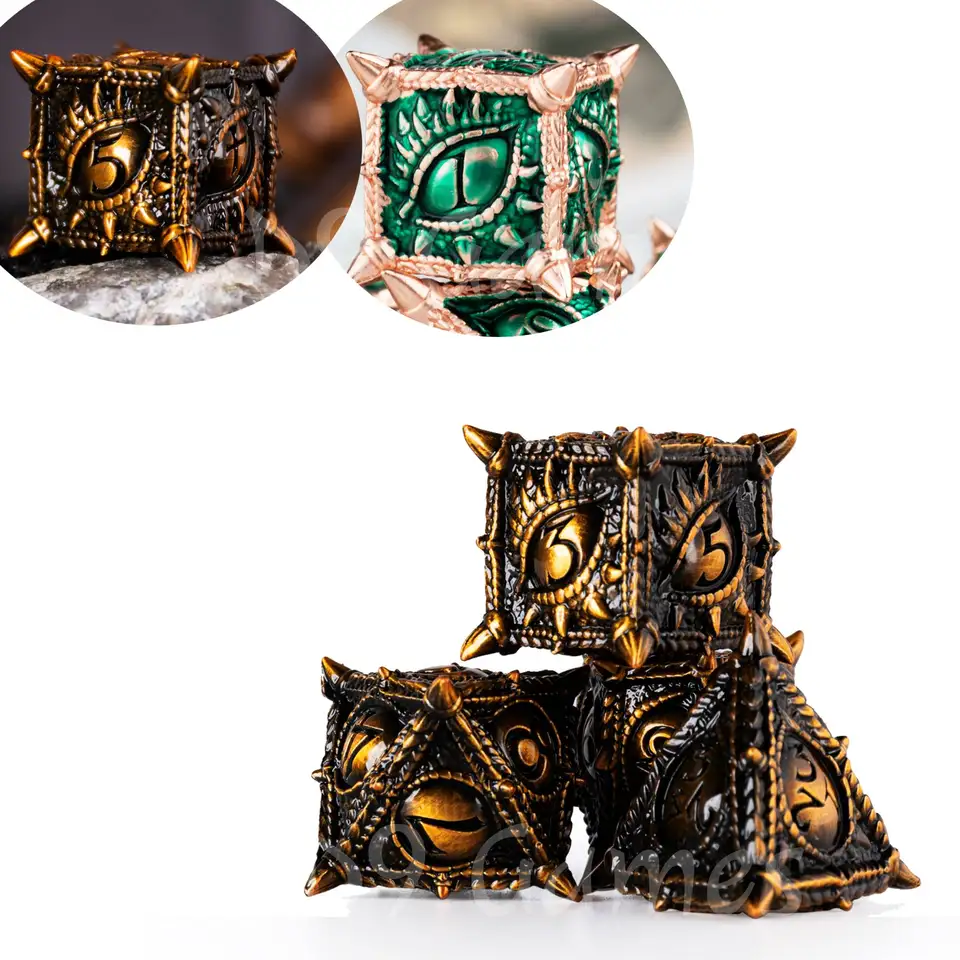D&D DICE D6 pre RPG ROL HRAJE HROV Kovové kocky set pre Dungeons a Dragons Polyhedral DND DICE SET DND Games Metal DICES