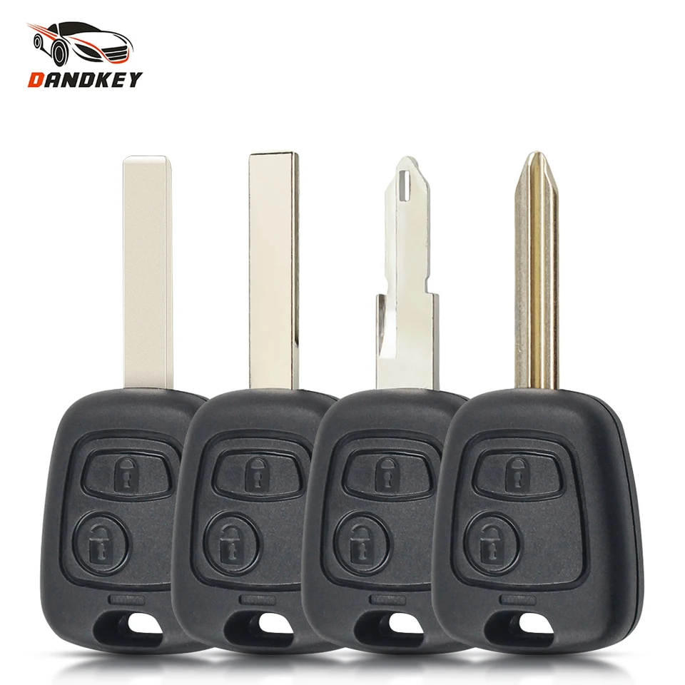 Dandkey 2 tlačidlá diaľkové auto kľúča fob shell puzdro pre Citroen C1 C2 C3 C4 XSara Picasso Peugeot 307 107 207 407 206 406 306