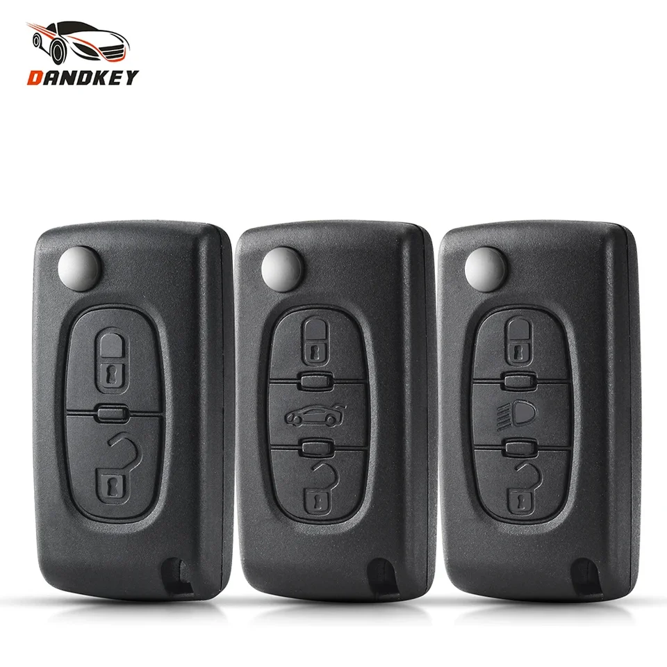 Dandkey 3x pre Peugeot 206 408 1/2/3/4/5/8/807 Partner pre Citroen C1/2/4/5/6/7/8 XSara Picasso Picasso Key Case Case CE0523 CE0536