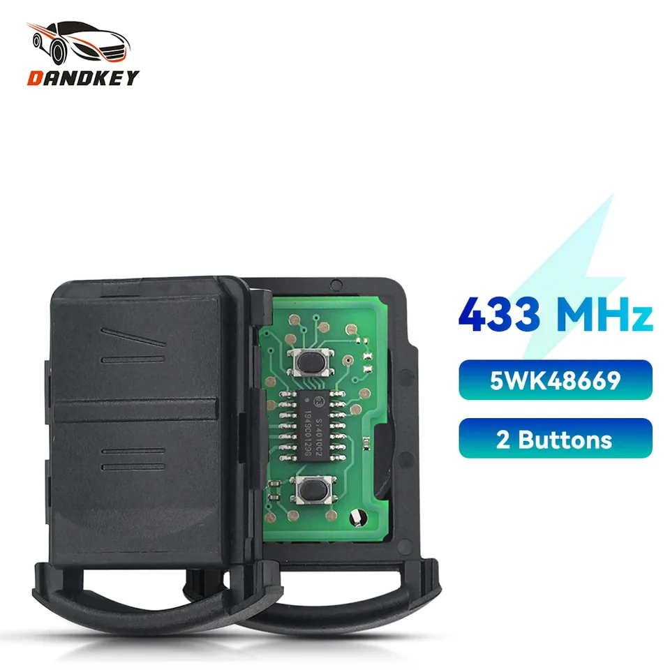 Dandkey 5WK48669 Kľúč diaľkového ovládania 2 tlačidlá 433,92 MHz No Chip FOB pre Opel Vauxhall Corsa C 2001 2002 2003 2004 2005 2006 2007 2007