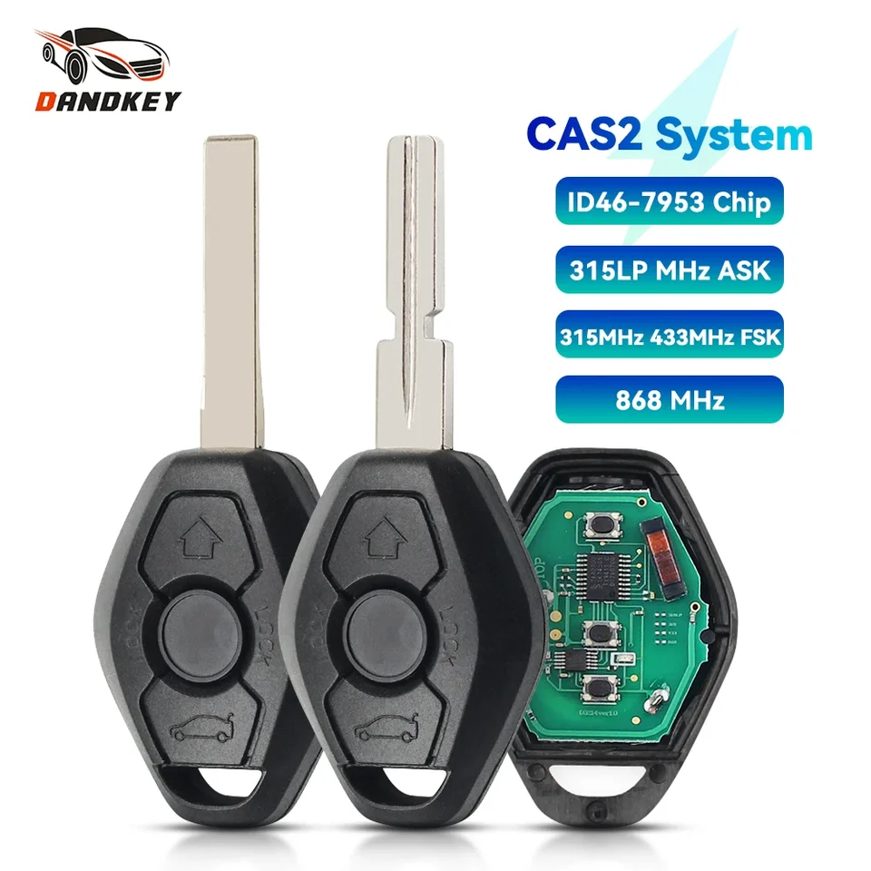 Dandkey Aps for BMW 3 5 Series CAS2 System ID46 PCF7944 315 315LP 434 868 MHz Smart Control Key FOB HU58 HU92 REMORE DREH