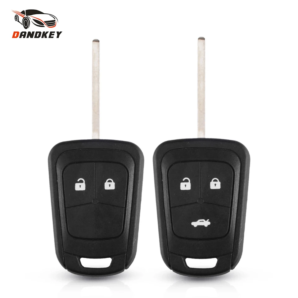 Dandkey pre Chevrolet Aveo pre Opel Camaro Cruze Equinox Impala Malibu Sonic 2/3 Button Car Key Shell nezostrihaný puzdro Výmena